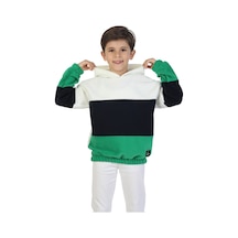 Erdem Kıds Erkek Çocuk Sweatshirt-kazak Kapüşonlu Beli Lastikli Çok Renkli Kışlık Polar Sweat Ekru-lacivert-yeşil Ekru-lacivert-yeşil