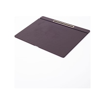 Turgut Office Deri Kapaklı Masa Sümeni Kahve Gold Detaylı 50 x 35 CM