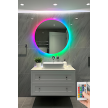 70 Cm Yuvarlak Led Işıklı Banyo Aynası Banyo, Antre, Yatak Odası Ve Makyaj Çok Renkli