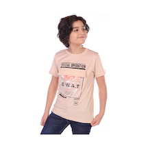 Toontoy Kids Toontoy Erkek Çocuk Süs Cepli Special Operation Baskılı Tişört Bej