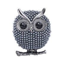 Magideal Suntek Kuşlar Broş Pin Moda Alaşım Inci Baykuş Doğum Mavi