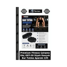 Premium Fitness Çalışma Güç Gst-20 Siyah Kauçuk Bar Tutma Aparatı Çift