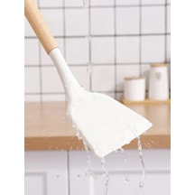 Bambu Saplı Silikon Spatula Kremrengi 1 Adet