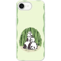 İphone 16e Uyumlu Panda Ailesi Baskılı Silikon Kılıf