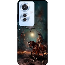 Oppo Reno 11f Uyumlu Atatürk At Üstünde Zafer Baskılı Silikon Kılıf Renkli