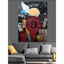 Ahşap Tablo Bitcoin Logo Ve Afiş