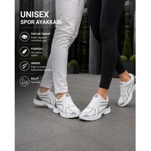 Homiro Unisex Rahat Günlük Spor Ayakkabı Yazlık Hafif Fileli Beyaz - Lacivert