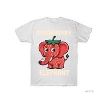 Flood Of Style İtalyan Brainrot Meme Çocuk Boys Çilek Fil T-shirt Erkekler Kadınlar Için % 100% Pamuk T Shir Beyaz