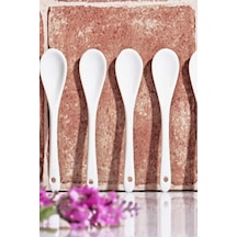 Porselen Diyarı 6'li Beyaz Kaşık 13 Cm