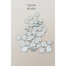 Oya Abiye Bileklik Kolye Pleksi Metalik Plastik Pul Gümüş Renk 8 Gram 40 Adet - Bnc524