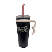 Çelik İçli Termos Bardak 1000 Ml Siyah Kola Açık Beyaz