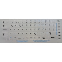 Almanca Gri Klavye Etiketi Çıkartma Harf Sticker Gri