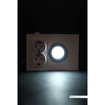 ACK LED li Çift Prizli Tezgah Altı Armatür Beyaz Kasa 6500K Beyaz