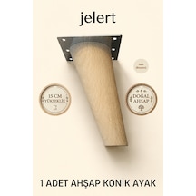 Konik Masif Gürgen Mobilya Ayağı 15 Cm, Metal Montaj Aparatlı, Robot Süpürge Uyumlu Koltuk Kanepe Tv Ünitesi Baza Yükseltme Ayağı Ham/boyasız , Tekli Ham Boyasız