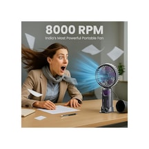 Brushless Turbo Motor Şarjlı El Fanı Masaüstü Ve Taşınabilir Mini Vantilatör 5 Kademeli Fan