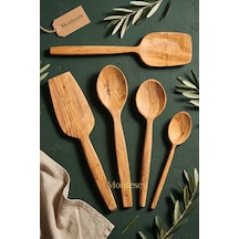 Zeytin Ağacı Ahşap Tahta Kaşık Spatula Seti Zeytin Ağacı Ağaç Kaşık Ynzyt-601 Kahverengi