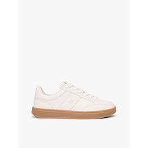 Tommy Hilfiger Th Herıtage Court Sneaker Ltr Kadın Bej Sneakers - Fw0fw09028