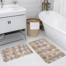 Eliana Home Dijital Baskılı 2'li Banyo Paspas Takımı Lna5118 Kahverengi