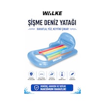 Walke Aqua Lounge Mavi Şişme Deniz Yatağı Sırt Destekli Havuz Ve Deniz Şezlongu 13102 Mavi