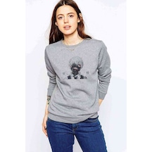 Anime Tokyo Ghoul Anteiku Baskılı Gri Kadın Sweatshirt (528327206)