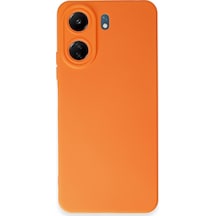 Xiaomi Redmi 13c Uyumlu Kılıf Nano İçi Kadife Silikon - Turuncu