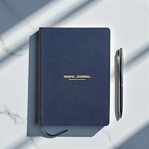Travel Journal Sert Kapaklı Seyahat Günlüğü, A5 Boyutunda, Planlama & Anı Alanı Anı Def Lacivert