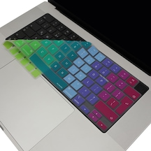 Macbook M1-m2-m3 Air Pro Klavye Koruyucu Uk-eu İngilizce Touchıd'li A2681 A3113 A2941 A3114 A2442 A2779 A2992 A2918 A2485 A2780 A2991 İle Uyumlu Dazzle Pembe Yeşil
