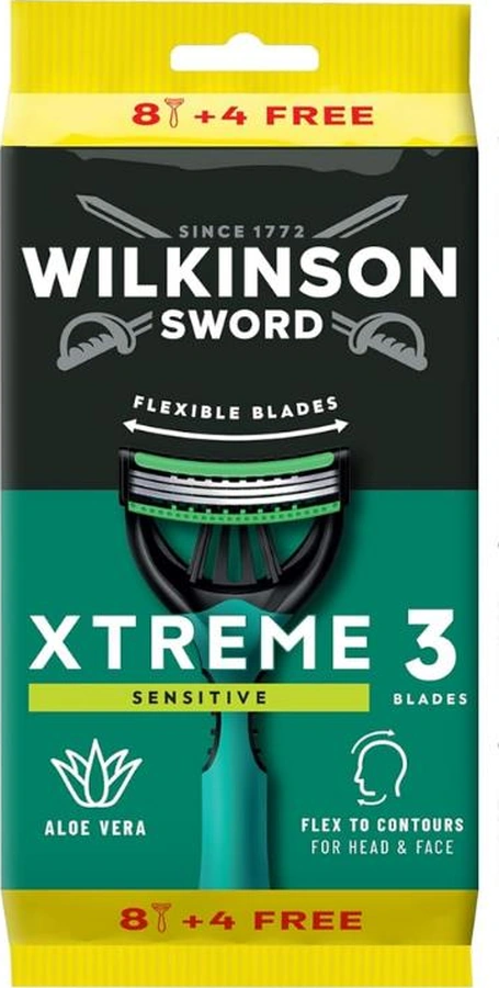 Wilkinson Sword Xtreme 3 Sensitive 8+4 Adet Erkek Tıraş Bıçağı- Hassas Ciltler