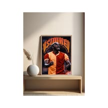 Victor Osimhen Poster Tek Parça Ahşap Çerçeveli Tablo Çok Renkli - 844531211 Çok Renkli