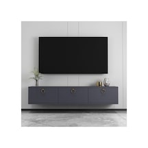 Max 150 Cm Duvara Monte Tv Ünitesi Tv Sehpası Antrasit - Altın Antrasit-antrasit