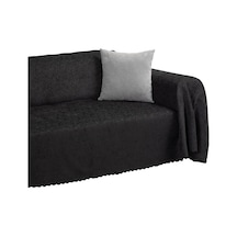 Premium Koltuk Örtüsü 175x350 Xlarge Gramajlı Jakarlı Şönil Antrasit Kanepe Örtüsü Kaymaz Diğer