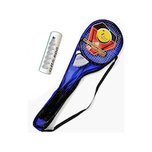 Çantalı Badminton Seti 2 Raket 6 Top Badminton Seti Mavi Renk