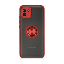 Samsung Uyumlu  Galaxy A03 Kılıf Montreal Yüzüklü Silikon Kapak - Kırmızı 0.2M-Çok Renkli