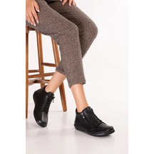 Gondol Kadın Hakiki Deri Fermuarlı Casual Yarım Bot Usl.3200 Siyah