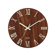 Goldenqian Vivid Venue 12 Inç 30cm Saat Ev Oturma Odası Dekoratif Saat Dilsiz Asılı S1wwks Kahverengi