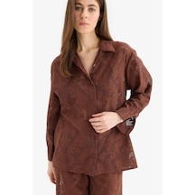 DeFacto Regular Fit Dantel Detaylı Plaj Gömleği-Fall in Love D9768AX25SMBN319