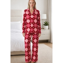 Norcia Sports Kadın Casual Esnek Bol Kırmızı Pijama Takımı 4668 Çok Renkli - 929322917 Çok Renkli - 929322917 Çok Renkli