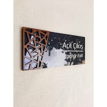 Wooden Serisi Acil Çıkış Uyarı Tabelası