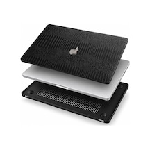 Macbook Pro 13 İnç Kılıfı A1708 A1706 A1989 A2159 A2251 A2289 A2338 M1 M2 Uyumlu Sert Kapak Timsah Desenli Deri Dokulu 360 Koruma Siyah Belirtilmemiş