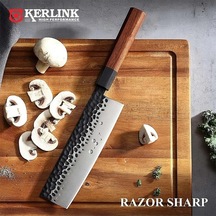 Novahub Bj05 7 İnç 440c Çelik Mutfak Bıçağı Ahşap Ahşap