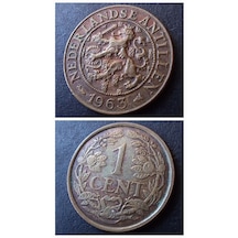 1963 Hollanda Antilleri 1 Cent Ççt 2.51 Gram Eski Yabancı Madeni Para