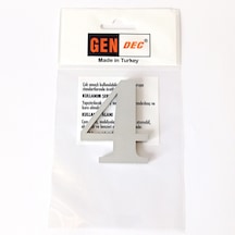 Gendec Kapı Numarası 7Cm No:4 Metalik Gri Kendinden Yapışkanlı Nu