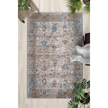 Kaymaz Taban Yıkanabilir Halı Mutfak, Salon, Yatak Odası İçin Modern Dijital Baskı Halı Slnhalı37 - 0116 Çok Renkli
