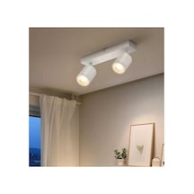 Mylights Led Aplikve Avize İkili Led Avize Led Spot Ampullü Gün Işı Ampullü Siyah