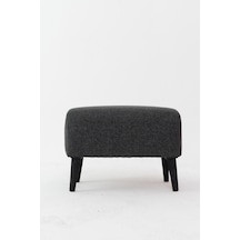 Puf Keten Kumaş Ayak Uzatmalı - 40x38x48 Cm, Leke Tutmaz