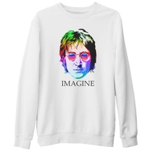 John Lennon - Imagine Beyaz Kalın Sweatshirt