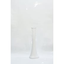 60 Cm Uzun Beyaz Delikli Desenli Köşe Masa Dal Çiçek Vazosu