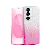 Samsung Galaxy Uyumlu S25 Pummel Shiny Magsafe Kapak - Pembe İtdark45868