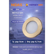 Noas 2w 6500k Beyaz Mobıl Spot Yl93-0201 Beyaz