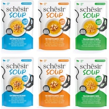 Schesir Soup 3 Çeşit Karma Yetişkin Kedi Çorbası Pouch 40 Gr. X 6 Adet